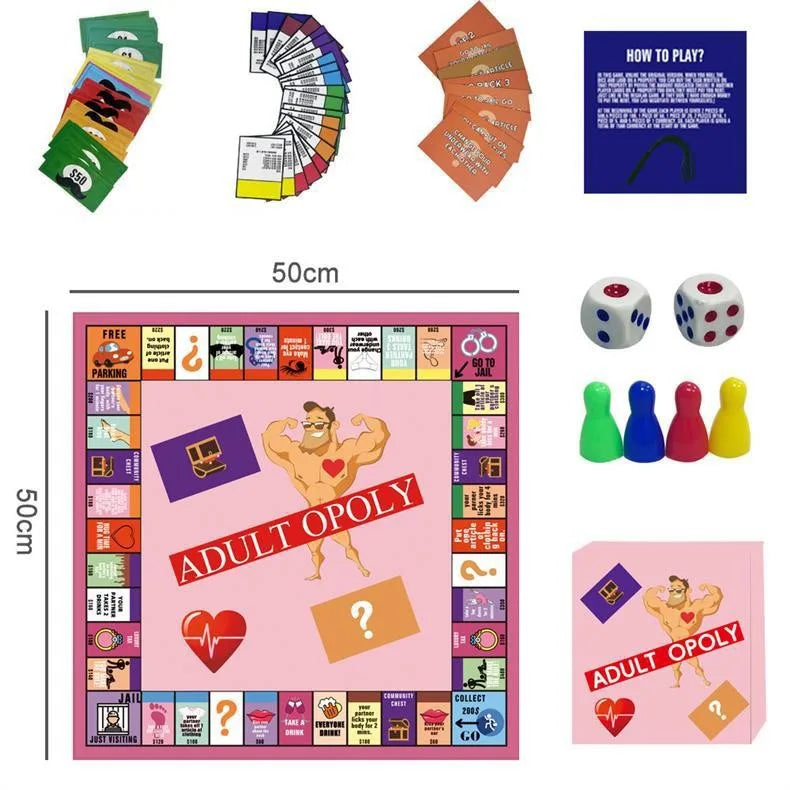 Adultopoly Couple Game – Romantic Board Game for Valentine’s, Him & Her