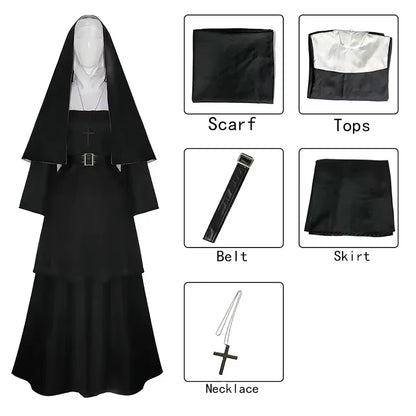 Halloween the Nun Cosplay Mask Costume Horror Films Cosplay Halloween Costume the Conjuring Halloween Costume Mask