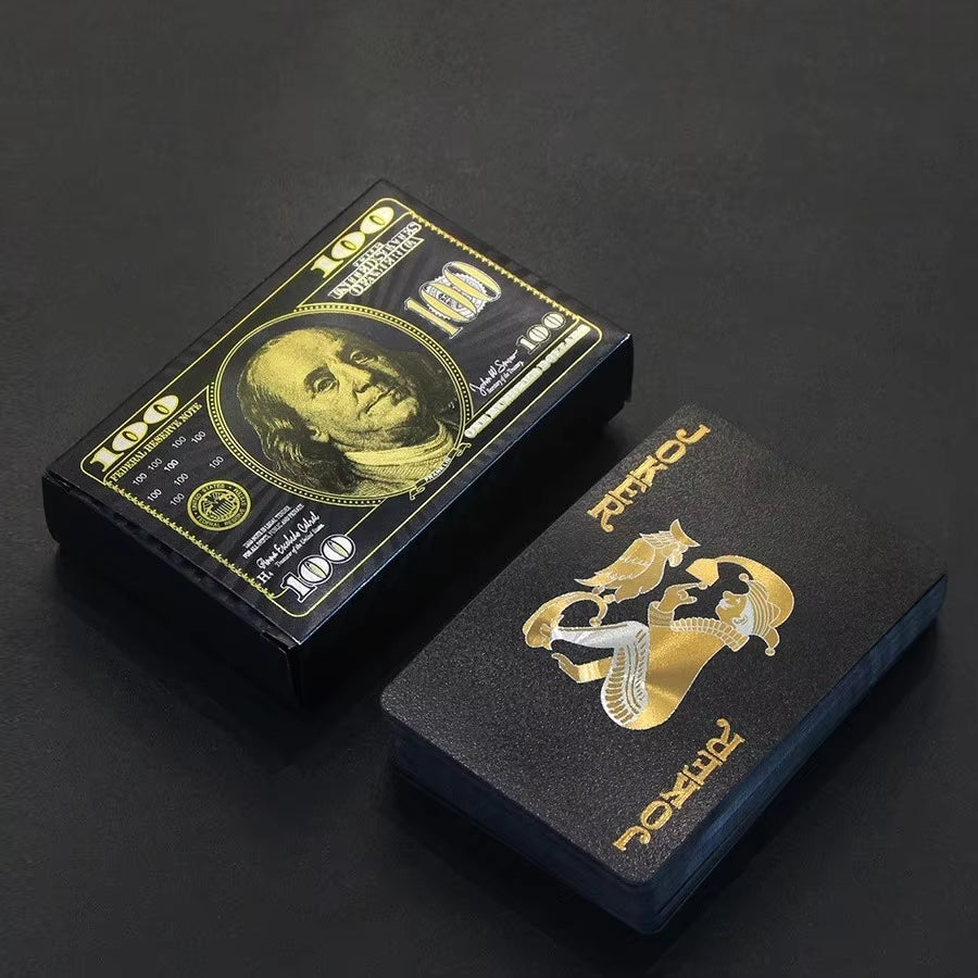 Poker Playing Card Waterproof Black Gold Game Card Group PVC Suit Magic Dmagic Package Board Game Gift Collection