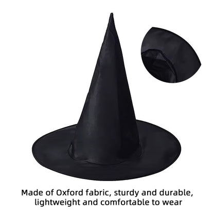 1–12PCS Halloween 2025 Black Witch Hat Hanging Decorations – Spooky Party Favors & Costume Accessories for Adults and Kids