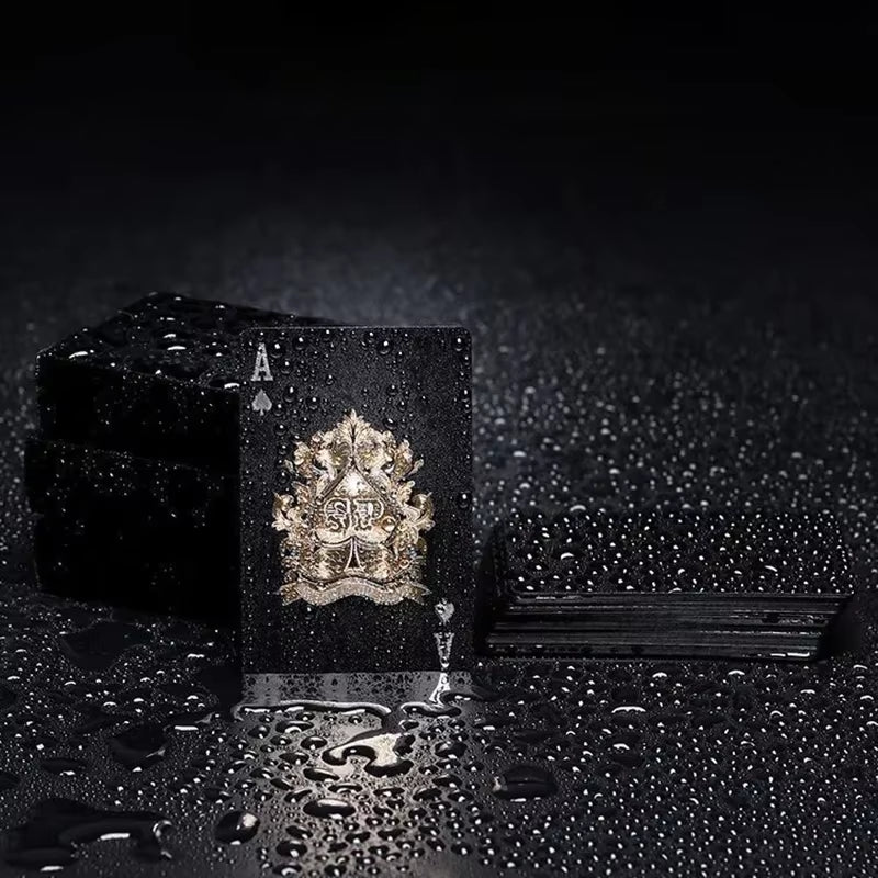 Poker Playing Card Waterproof Black Gold Game Card Group PVC Suit Magic Dmagic Package Board Game Gift Collection