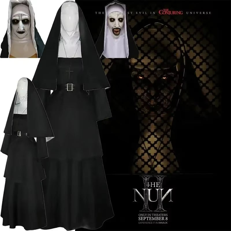 Halloween the Nun Cosplay Mask Costume Horror Films Cosplay Halloween Costume the Conjuring Halloween Costume Mask