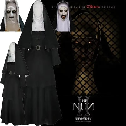 Halloween the Nun Cosplay Mask Costume Horror Films Cosplay Halloween Costume the Conjuring Halloween Costume Mask