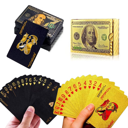 Poker Playing Card Waterproof Black Gold Game Card Group PVC Suit Magic Dmagic Package Board Game Gift Collection