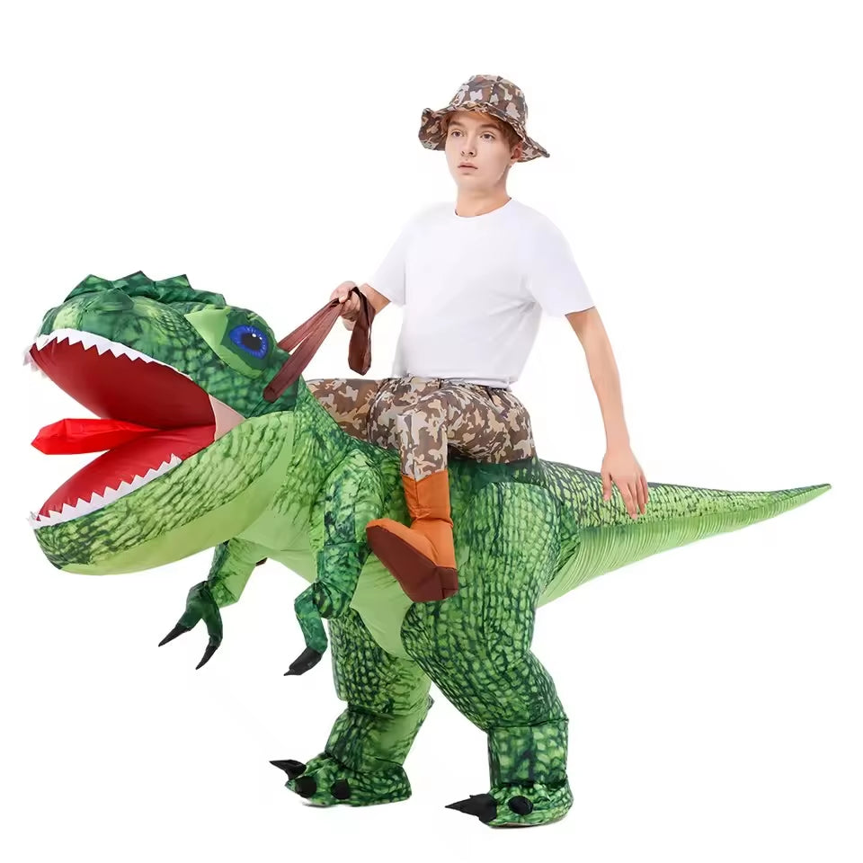 1Pcs Halloween Adults Inflatable T-Rex Dinosaur Costume Suit Cosplay Funny Air Blow-Up Suits Carnival Christmas Theme Party
