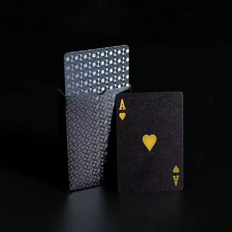 Poker Playing Card Waterproof Black Gold Game Card Group PVC Suit Magic Dmagic Package Board Game Gift Collection