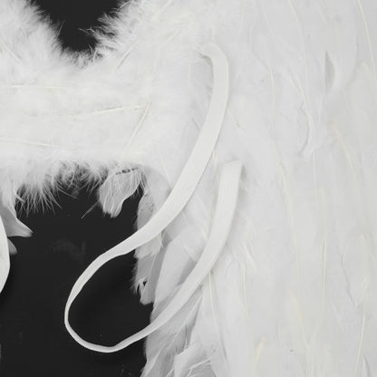 White & Black Angel Wings – Real Feather Costume Accessories for Kids & Adults