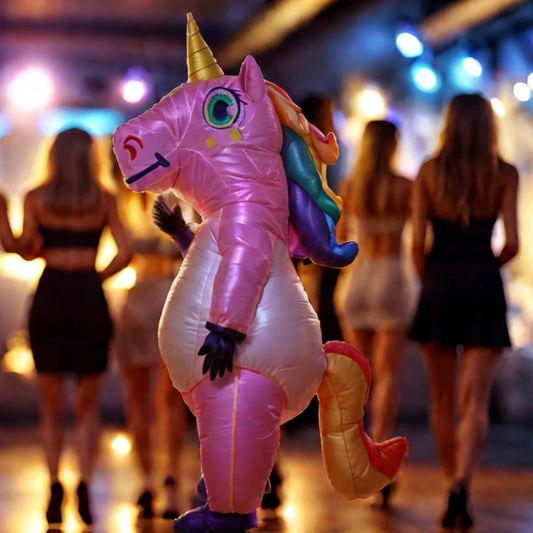 Creations Inflatable Costume Adult, Full Body Riding a Unicorn Blow up Costume for Halloween Inflatables Party