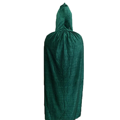 Unisex Adult Velvet Cloak Casual Solid Hooded Vampire Cape for Halloween Party Final Destination Capes Ponchos for Women and Men