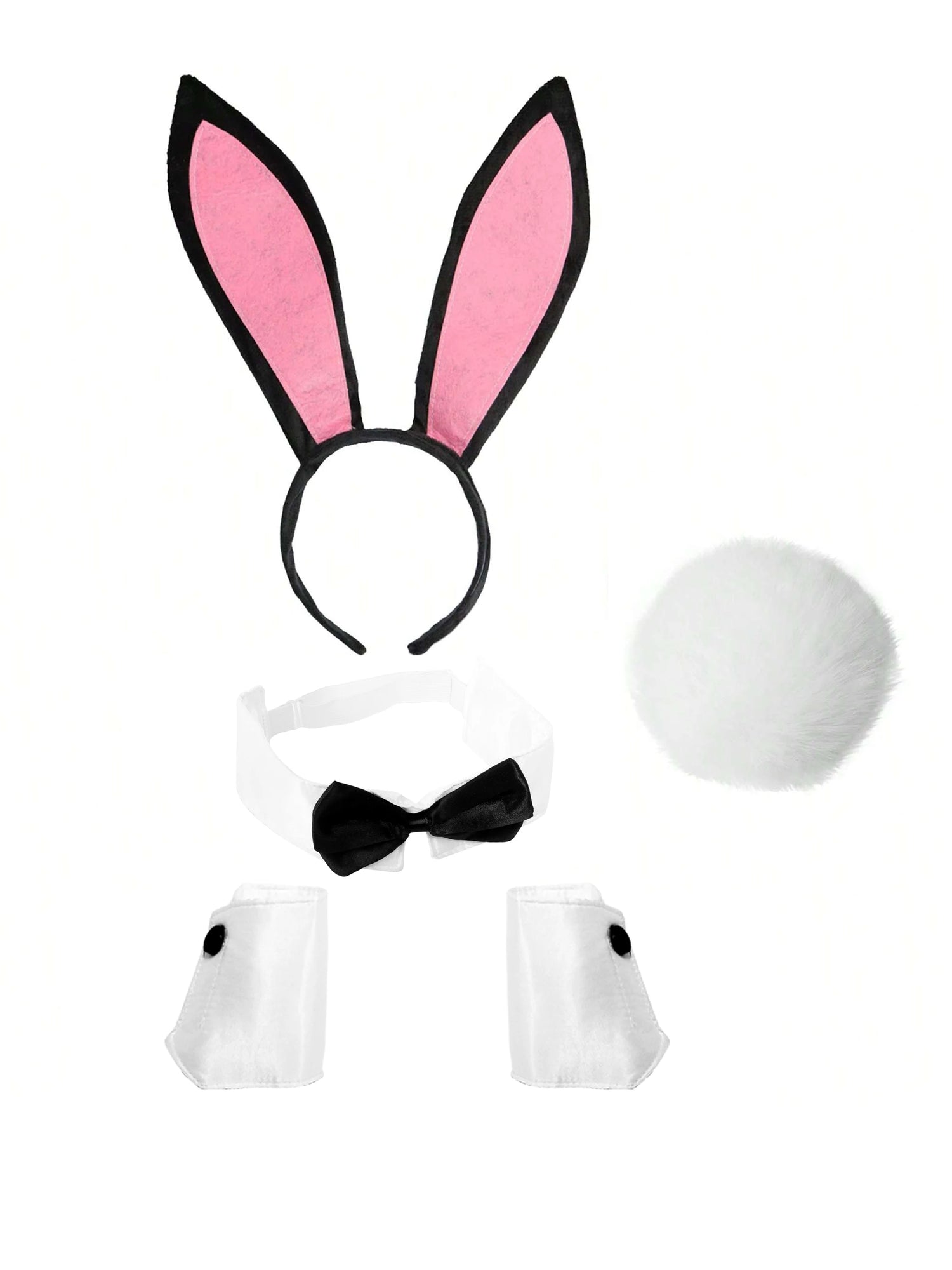 Sexy Bunny Girl Costume Set – Ears, Bow Tie, Tail & Gloves | Women’s Easter & Halloween Party Cosplay Outfit