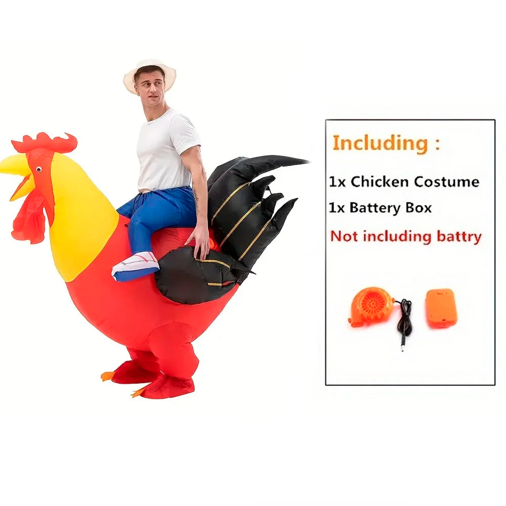 Halloween Costume Colorful Rooster Inflatable Costume Holiday Party Cosplay Cosplay Props Animal Performance Costume