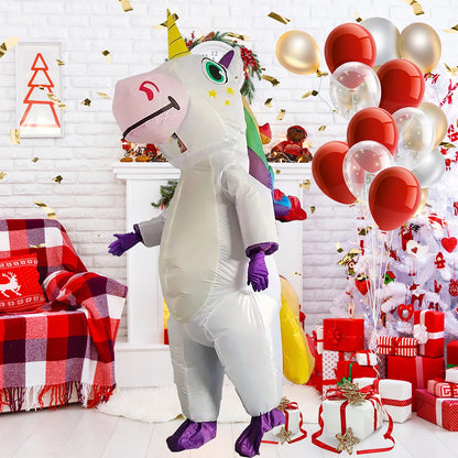 Creations Inflatable Costume Adult, Full Body Riding a Unicorn Blow up Costume for Halloween Inflatables Party