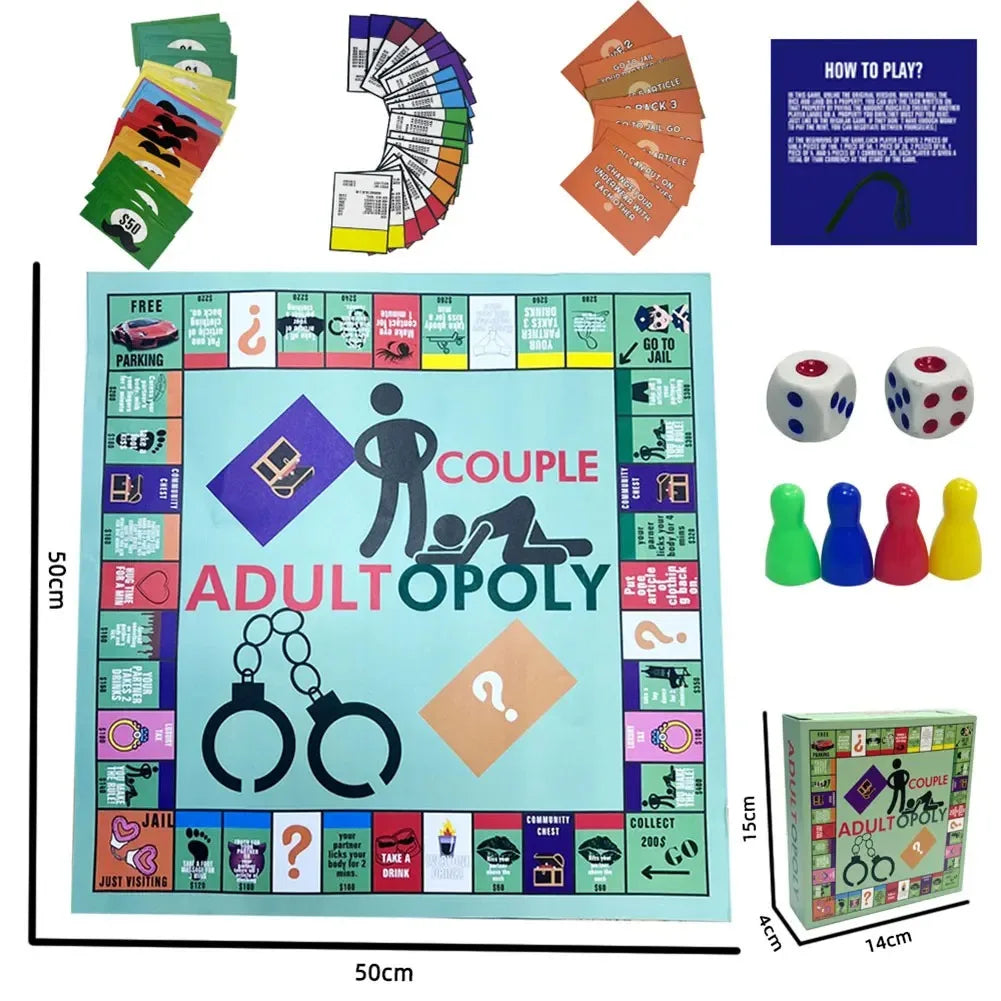 Adultopoly Couple Game – Romantic Board Game for Valentine’s, Him & Her
