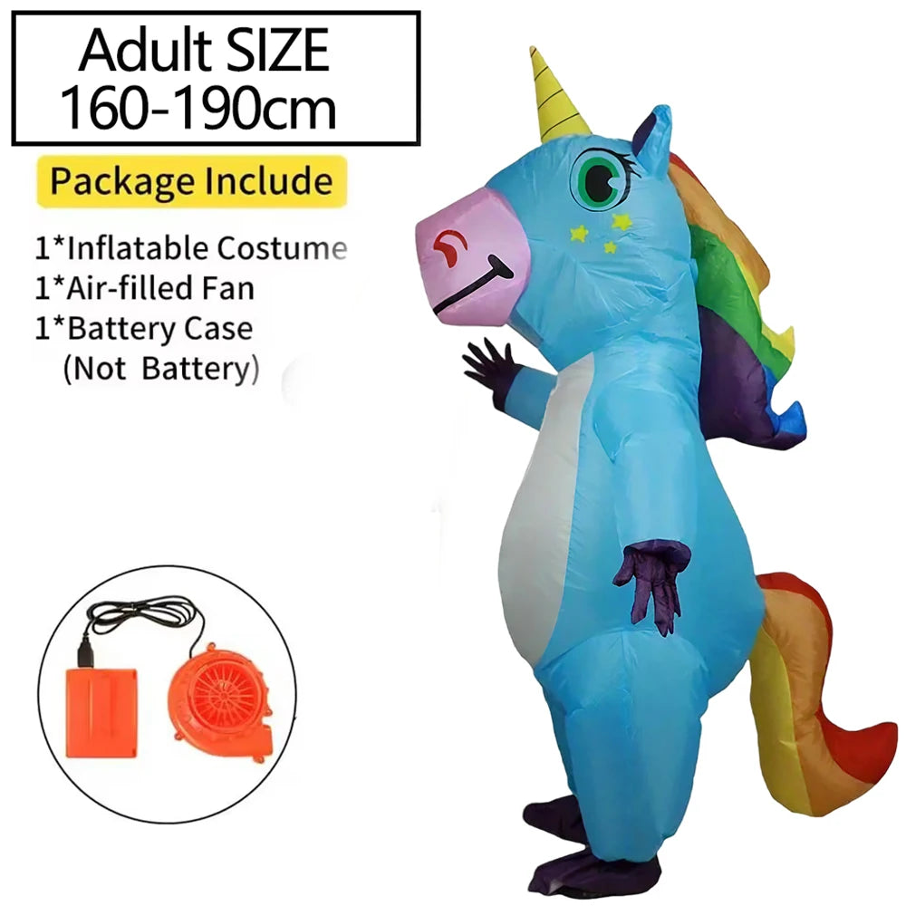 Creations Inflatable Costume Adult, Full Body Riding a Unicorn Blow up Costume for Halloween Inflatables Party