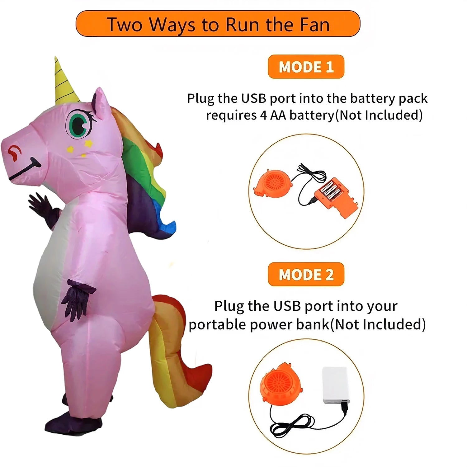 Creations Inflatable Costume Adult, Full Body Riding a Unicorn Blow up Costume for Halloween Inflatables Party
