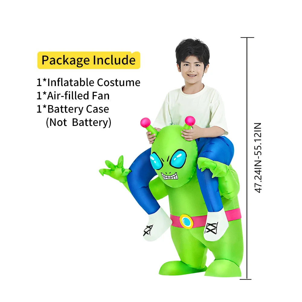 Alien Costume Adult Inflatable Costume Blow up Costume Ride on Suit Onesie Fancy Party Cosplay Dress Halloween Costumes for Men