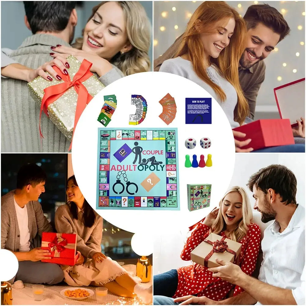 Adultopoly Couple Game – Romantic Board Game for Valentine’s, Him & Her