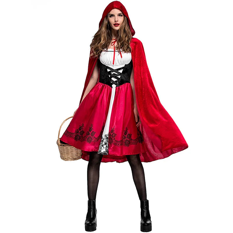 Little Red Riding Hood Costume – Modern Adult Outfit with Shawl for Halloween & Cosplay