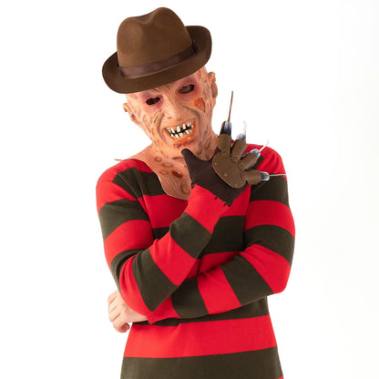 Freddy Krueger Costume for Adults – Red Striped Sweater, Hat & Mask Halloween Cosplay
