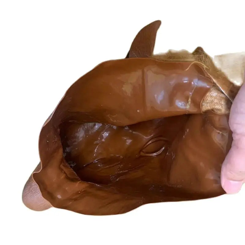 Realistic Brown Horse Head Mask – Funny Latex Animal Mask for Adults & Kids, Halloween & Cosplay Costume Accessory