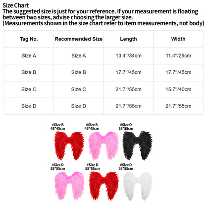 White & Black Angel Wings – Real Feather Costume Accessories for Kids & Adults