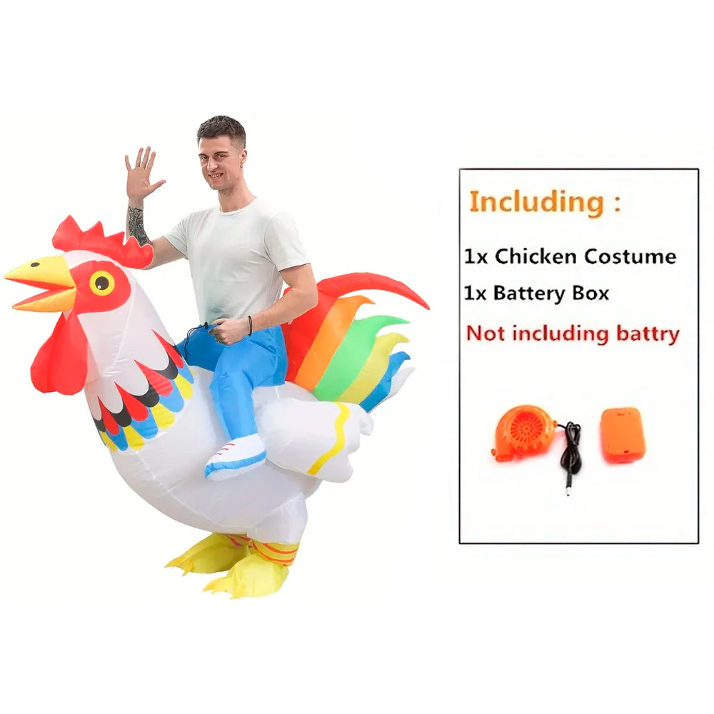 Halloween Costume Colorful Rooster Inflatable Costume Holiday Party Cosplay Cosplay Props Animal Performance Costume
