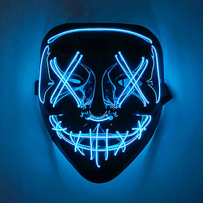 LED Glowing Purge Mask – Scary Light Up Halloween Cosplay & Party Costume