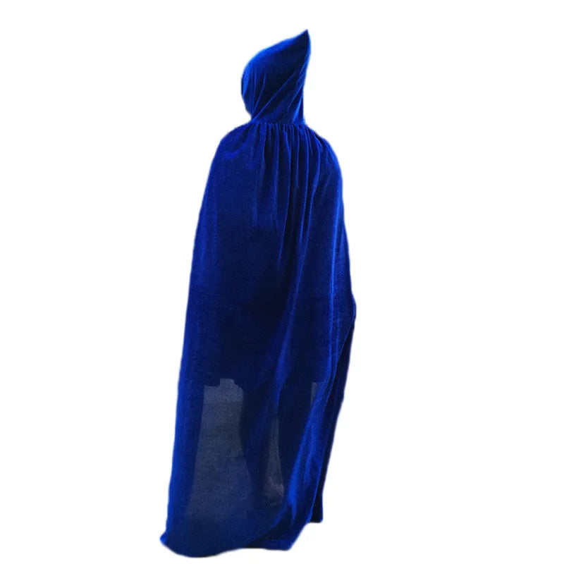 Unisex Adult Velvet Cloak Casual Solid Hooded Vampire Cape for Halloween Party Final Destination Capes Ponchos for Women and Men