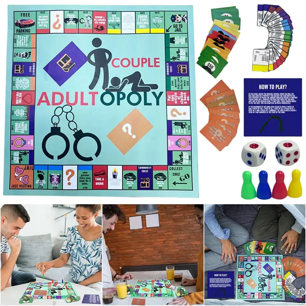 Adultopoly Couple Game – Romantic Board Game for Valentine’s, Him & Her