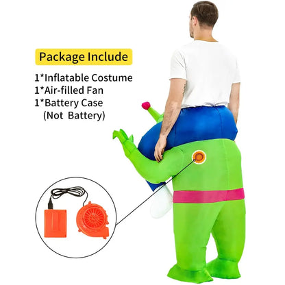 Alien Costume Adult Inflatable Costume Blow up Costume Ride on Suit Onesie Fancy Party Cosplay Dress Halloween Costumes for Men