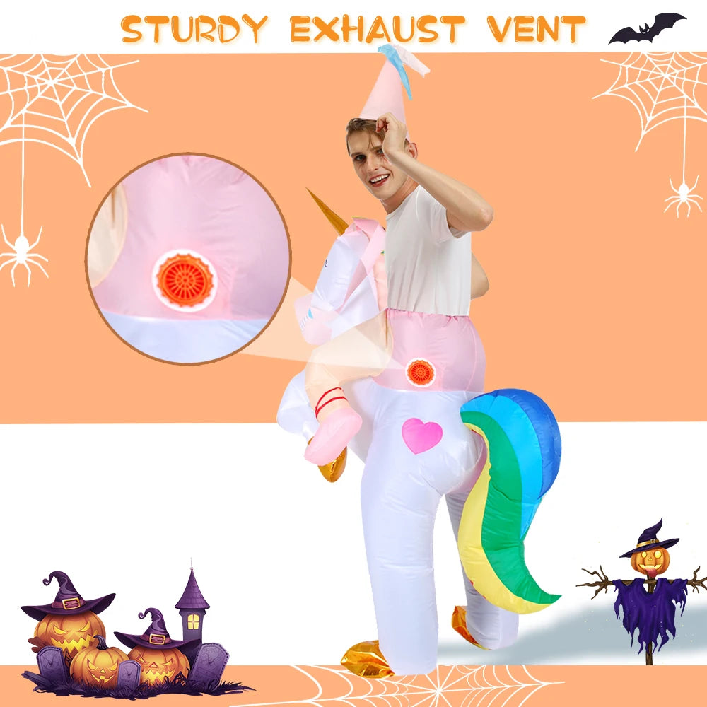 Cute Unicorn Inflatable Costume Halloween Party Cosplay Costumes Party Dress up for Halloween, Easter Christmas