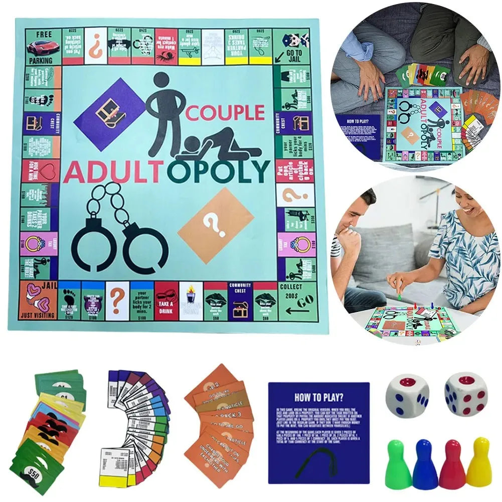 Adultopoly Couple Game – Romantic Board Game for Valentine’s, Him & Her