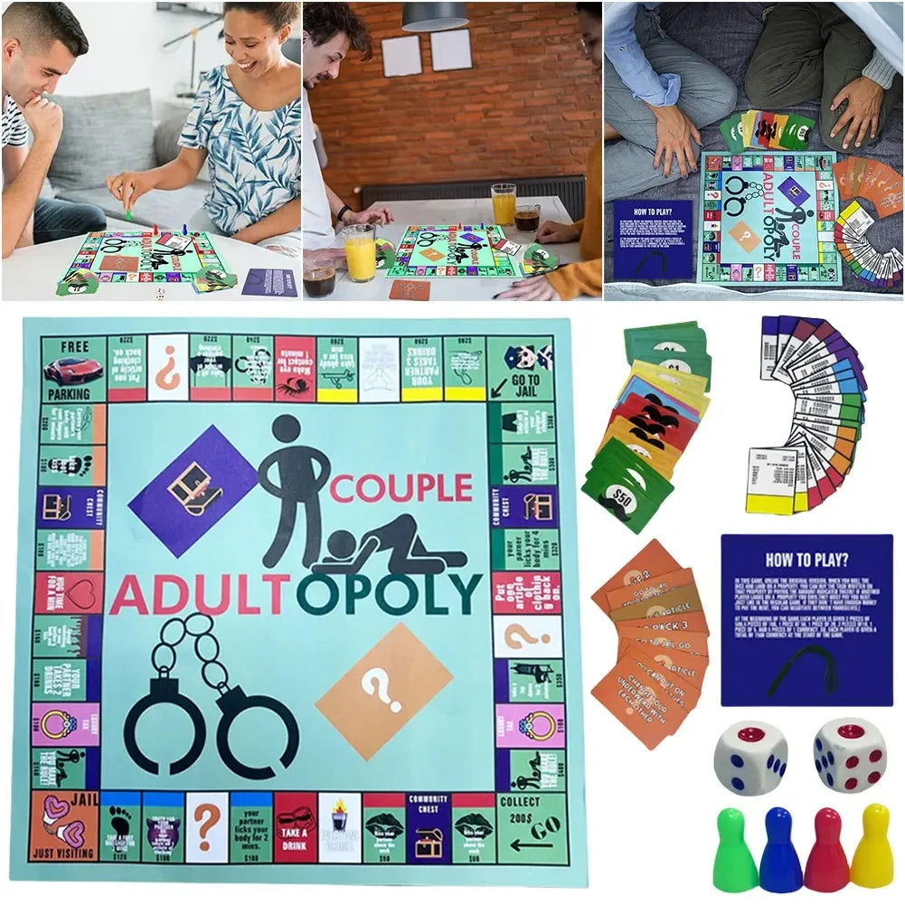 Adultopoly Couple Game – Romantic Board Game for Valentine’s, Him & Her