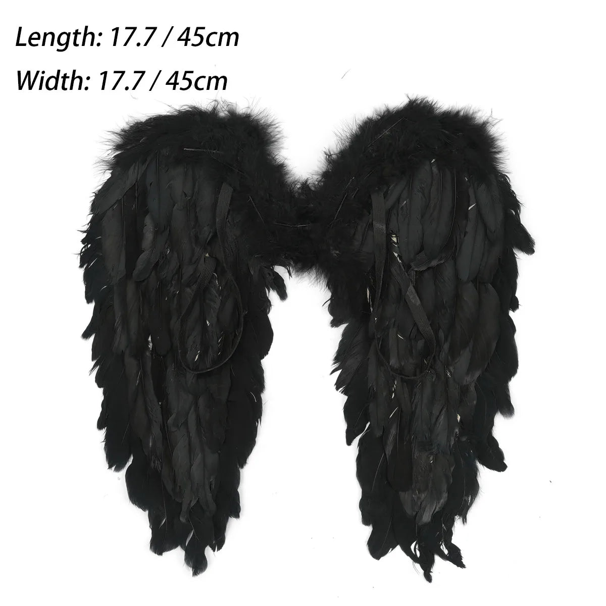 White & Black Angel Wings – Real Feather Costume Accessories for Kids & Adults