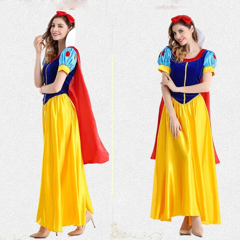 Snow White Princess Costume – Adult Women’s Halloween Cosplay Dress Plus Size Available