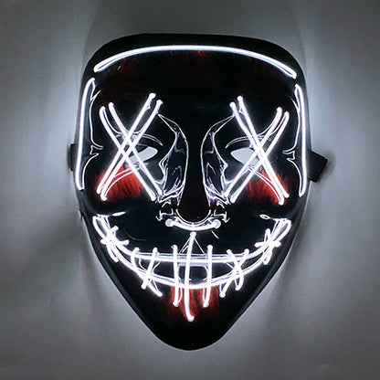 LED Glowing Purge Mask – Scary Light Up Halloween Cosplay & Party Costume