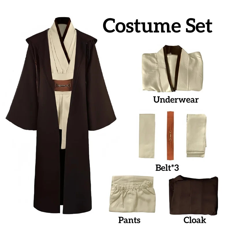 Obi-Wan Kenobi Jedi Costume – Adult Men’s Robe, Tunic & Hooded Cloak for Cosplay & Halloween
