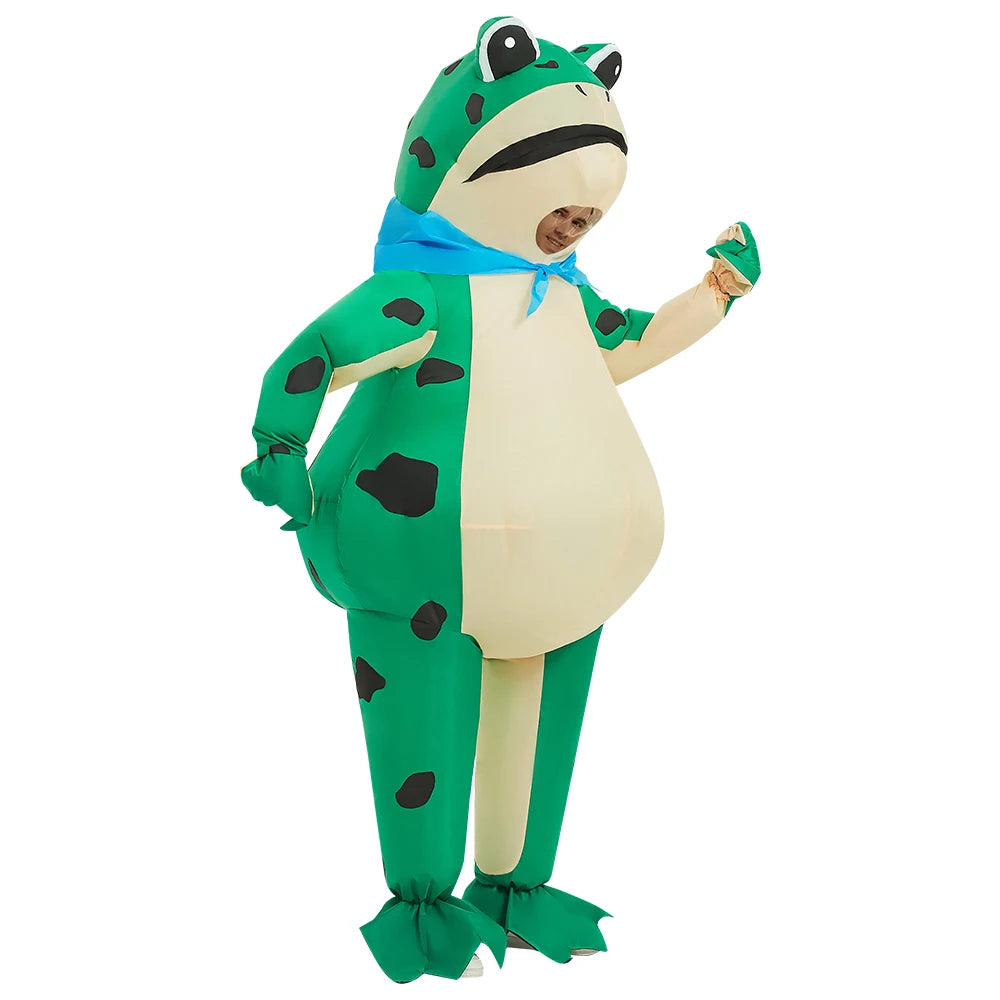Inflatable Frog Costume Funny Full Body Blow up Cosplay Costume Suit for Adult Halloween Party Costume for Adult Role Play