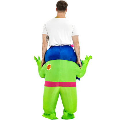 Alien Costume Adult Inflatable Costume Blow up Costume Ride on Suit Onesie Fancy Party Cosplay Dress Halloween Costumes for Men