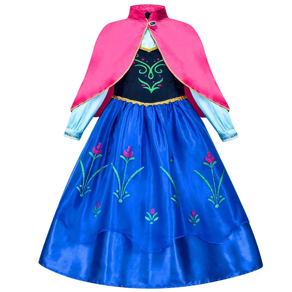 Sparkling Elsa & Anna Princess Dresses for Girls - Enchanting Frozen Cosplay Costumes for Birthdays & Carnivals