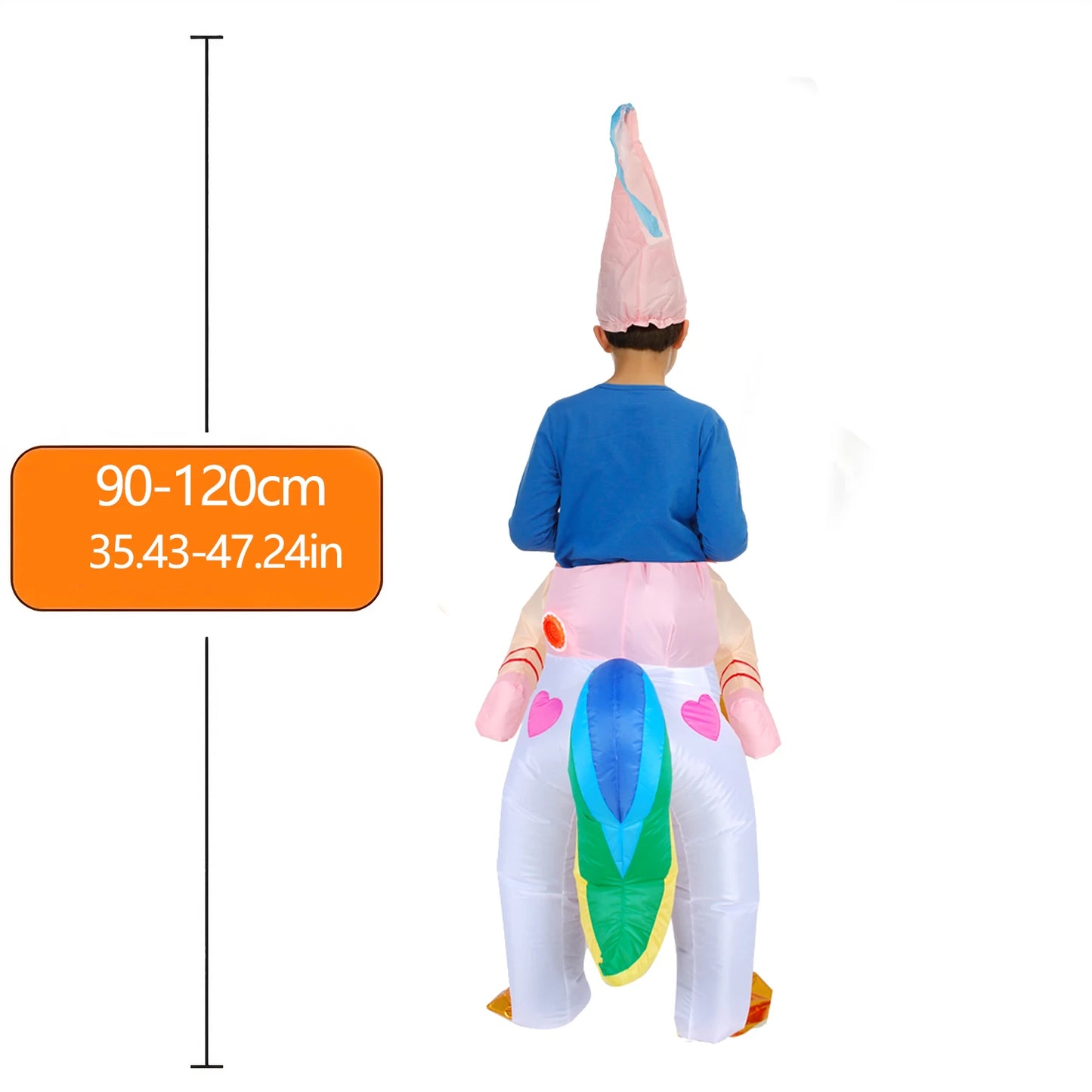 Halloween Unicorn Costume Kids Inflatable Riding a Unicorn Air Blow up Halloween Costumes