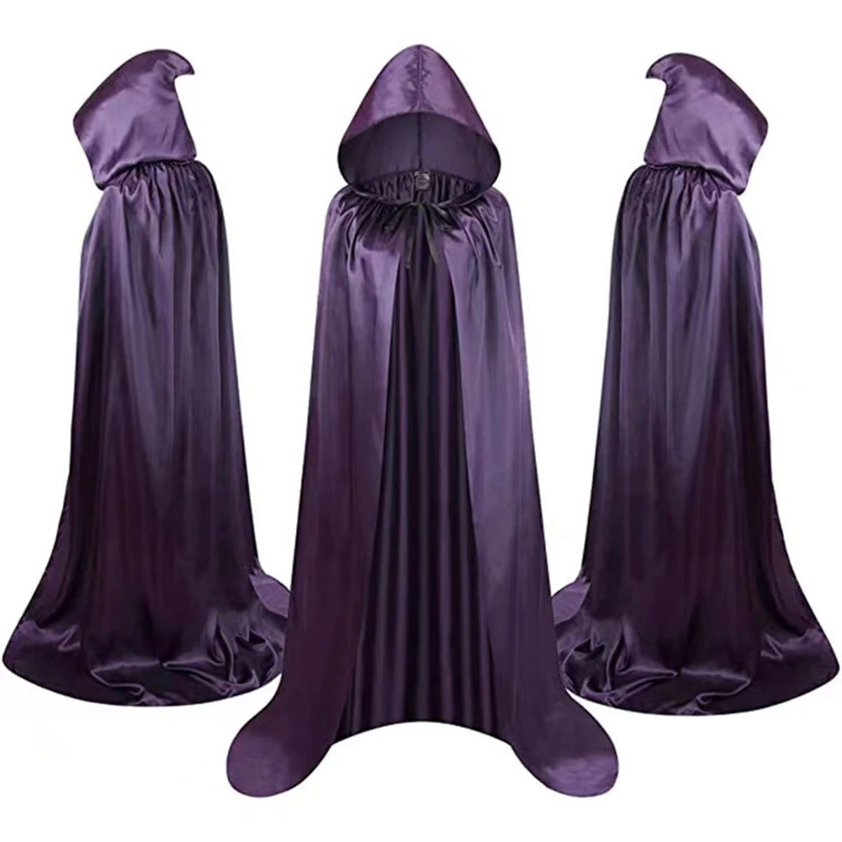 Black Hooded Halloween Cloak – Vampire, Witch & Devil Costume for Kids, Perfect for Cosplay & Parties