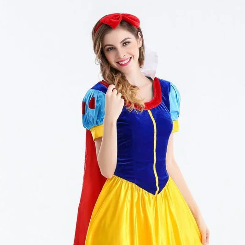 Snow White Princess Costume – Adult Women’s Halloween Cosplay Dress Plus Size Available