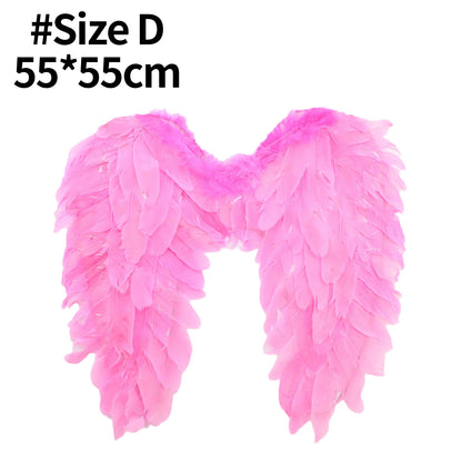 White & Black Angel Wings – Real Feather Costume Accessories for Kids & Adults