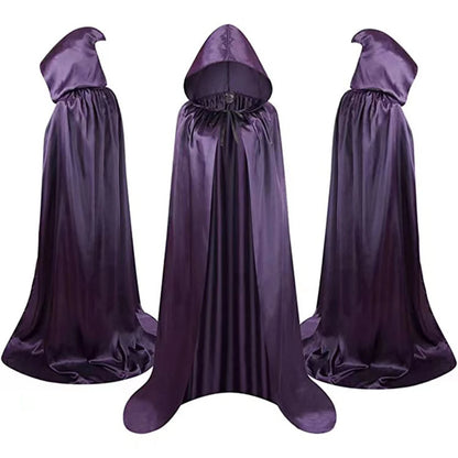 Black Hooded Halloween Cloak – Vampire, Witch & Devil Costume for Kids, Perfect for Cosplay & Parties