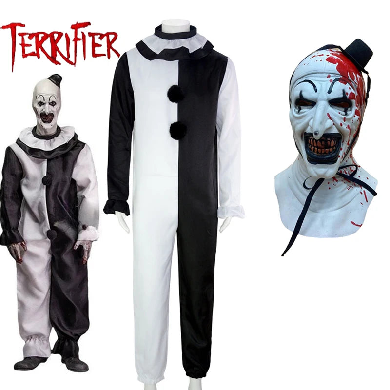 Art the Clown Costume – Terrifier 2 Cosplay Jumpsuit & Mask | Halloween Outfit for Men & Women