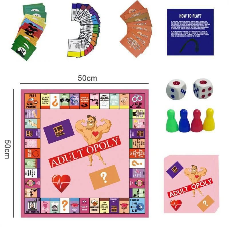 Adultopoly Couple Game – Romantic Board Game for Valentine’s, Him & Her