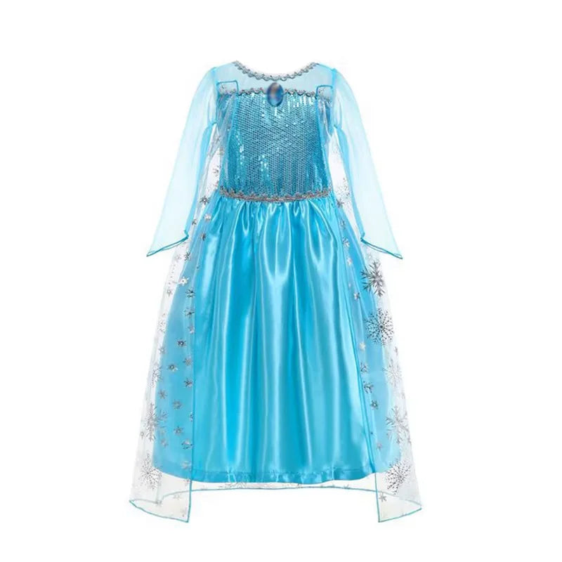 Sparkling Elsa & Anna Princess Dresses for Girls - Enchanting Frozen Cosplay Costumes for Birthdays & Carnivals