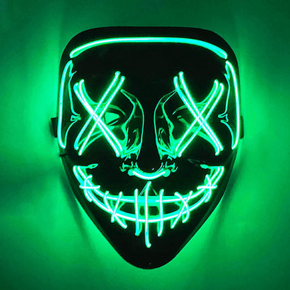 LED Glowing Purge Mask – Scary Light Up Halloween Cosplay & Party Costume