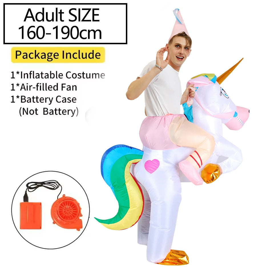 Cute Unicorn Inflatable Costume Halloween Party Cosplay Costumes Party Dress up for Halloween, Easter Christmas